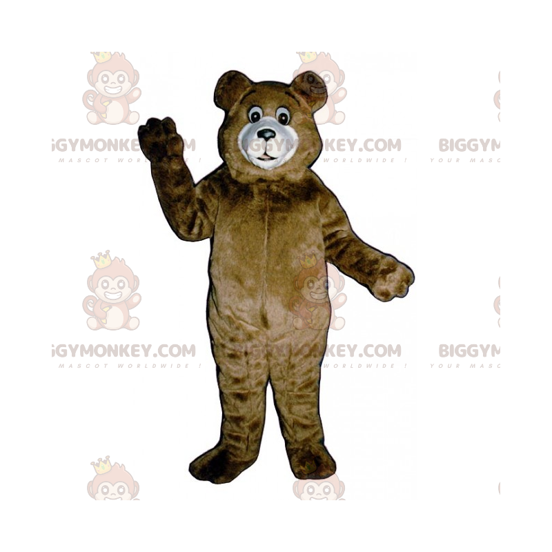 Costume de mascotte BIGGYMONKEY™ d'ours brun et museau blanc -