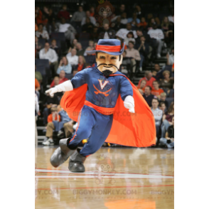 Blue and Orange Musketeer BIGGYMONKEY™ Mascot Costume -