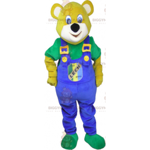 Costume de mascotte BIGGYMONKEY™ d'ours en salopette -