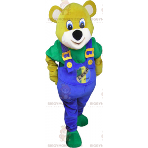 Costume de mascotte BIGGYMONKEY™ d'ours en salopette -