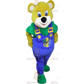 Costume de mascotte BIGGYMONKEY™ d'ours en salopette -