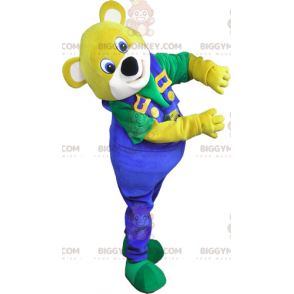 Costume de mascotte BIGGYMONKEY™ d'ours en salopette -