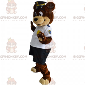 BIGGYMONKEY™ Bear Mascot Costume In Security Officer Outfit -