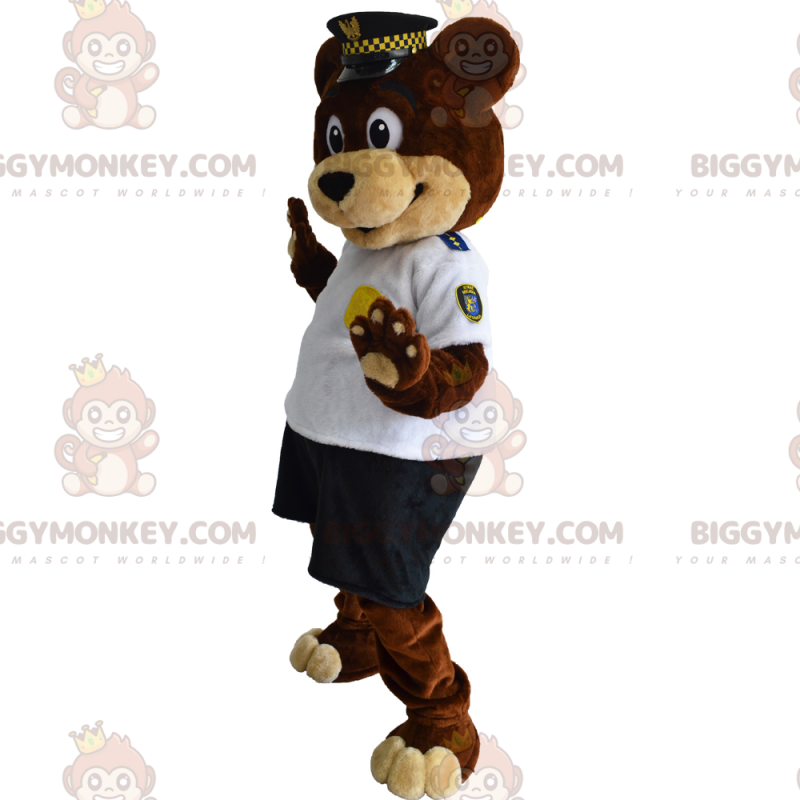 BIGGYMONKEY™ Bear Mascot Costume In Security Officer Outfit –