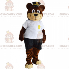 BIGGYMONKEY™ Bear Mascot Costume In Security Officer Outfit –