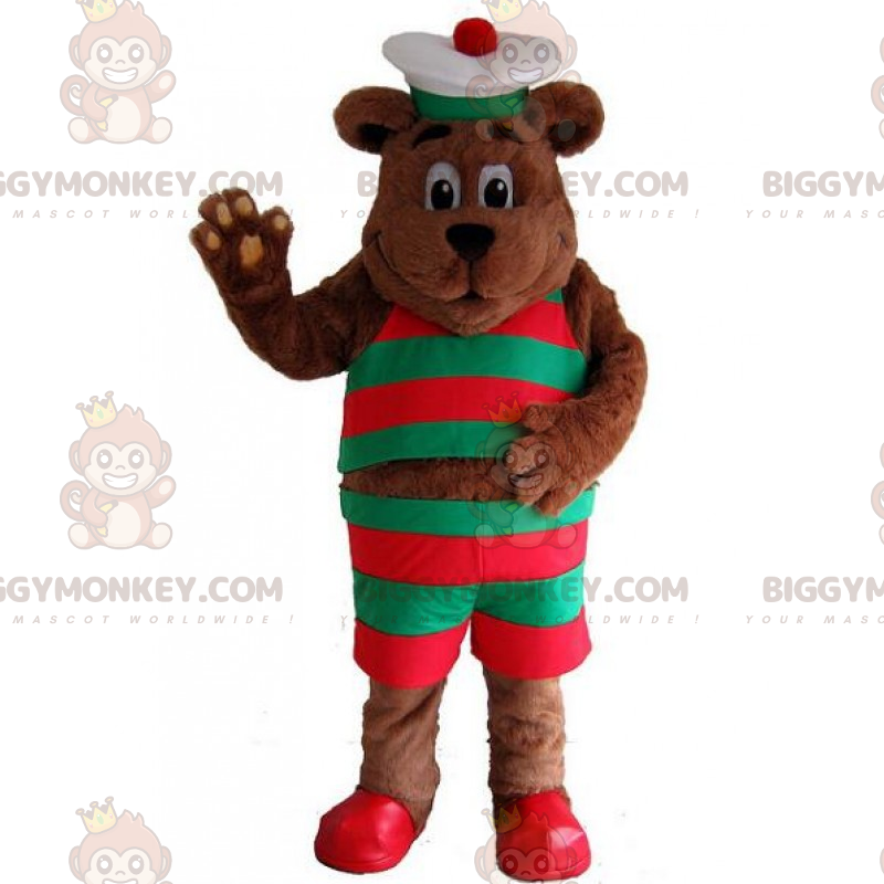 Björnen BIGGYMONKEY™ maskotdräkt i sjömansoutfit - BiggyMonkey