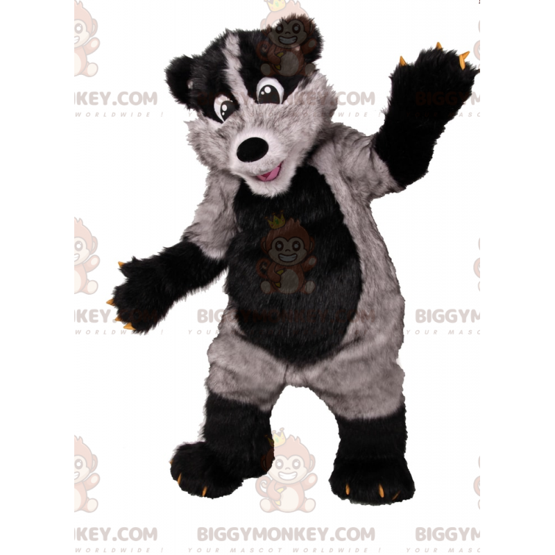 Costume de mascotte BIGGYMONKEY™ d'ours gris et noir -