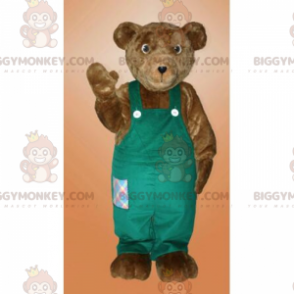 BIGGYMONKEY™ Braunbär-Maskottchen-Kostüm mit Overall -