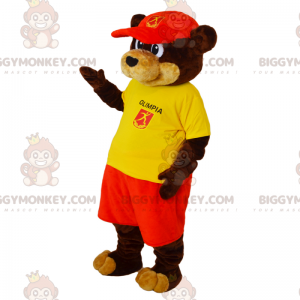 Brauner und hellbrauner Bär BIGGYMONKEY™ Maskottchen-Kostüm mit