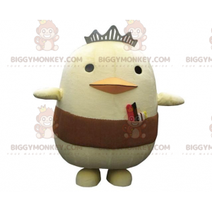 Big Yellow Chick BIGGYMONKEY™ maskotkostume med krone og skærf