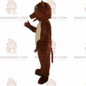 Costume de mascotte BIGGYMONKEY™ d''ours marron et ventre clair
