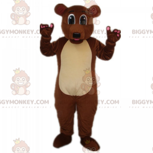 Bruine beer met lichte buik BIGGYMONKEY™ mascottekostuum -