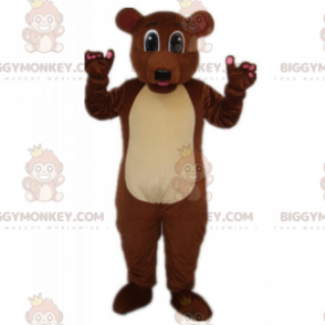 Bruine beer met lichte buik BIGGYMONKEY™ mascottekostuum -