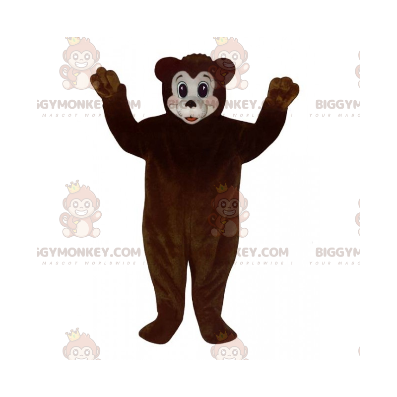 Bruine beer met wit gezicht BIGGYMONKEY™ mascottekostuum -