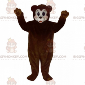 Bruine beer met wit gezicht BIGGYMONKEY™ mascottekostuum -