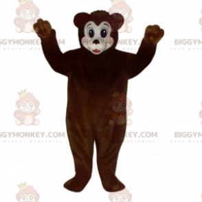 Kostým maskota BIGGYMONKEY™ s bílým medvědem hnědým obličejem –