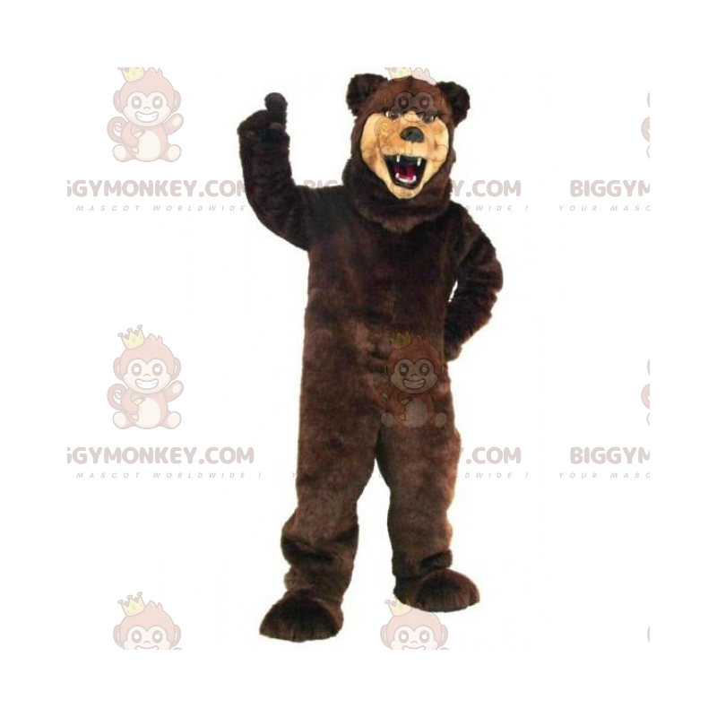 Costume de mascotte BIGGYMONKEY™ d'ours museau beige -