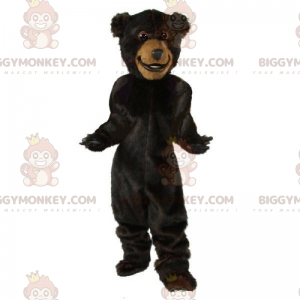 Costume de mascotte BIGGYMONKEY™ d'ours noir et souriant -