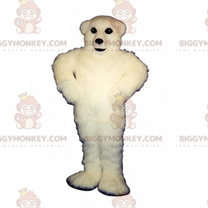 Costume da mascotte dell'orso polare dai capelli bianchi