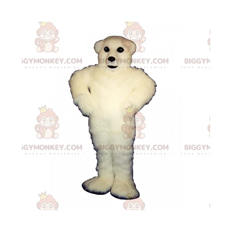Costume da mascotte dell'orso polare dai capelli bianchi