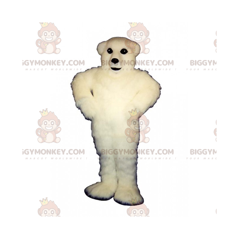 Costume de mascotte BIGGYMONKEY™ d'ours polaire au poil blanc -