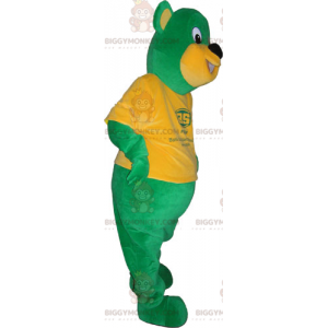 Traje de mascote do Urso Verde BIGGYMONKEY™ com camiseta