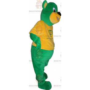 Costume da mascotte dell'orso verde BIGGYMONKEY™ con maglietta