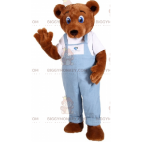 BIGGYMONKEY™ Blue Eyes Adorable Bear Mascot Costume -