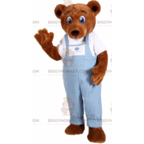 Traje adorável de mascote de urso de olhos azuis BIGGYMONKEY™ –