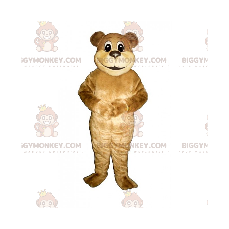 Costume de mascotte BIGGYMONKEY™ d'ourson au poil beige -