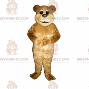 Costume de mascotte BIGGYMONKEY™ d'ourson au poil beige -