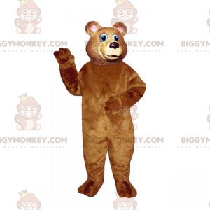 Costume de mascotte BIGGYMONKEY™ d'ourson au poil marron et
