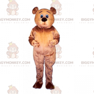 Kostým maskota medvěda BIGGYMONKEY™ s modrýma očima a hnědou