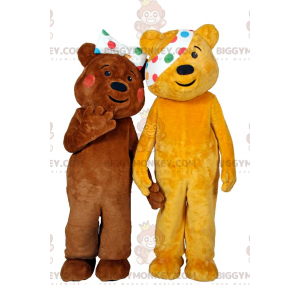 BIGGYMONKEY™ Bear Mascot-kostuum Duo met polkadot-hoofdband