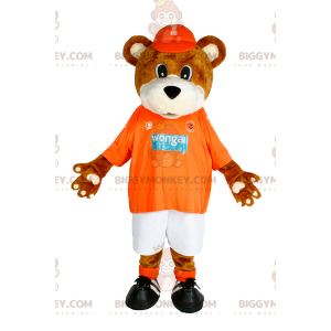Björnen BIGGYMONKEY™ maskotdräkt med keps och sportkläder -