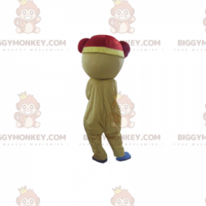 BIGGYMONKEY™ Costume da mascotte da orso con sciarpa rossa e