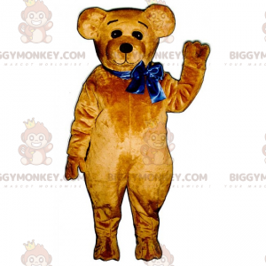 Στολή μασκότ αρκούδας BIGGYMONKEY™ με μπλε φιόγκο -