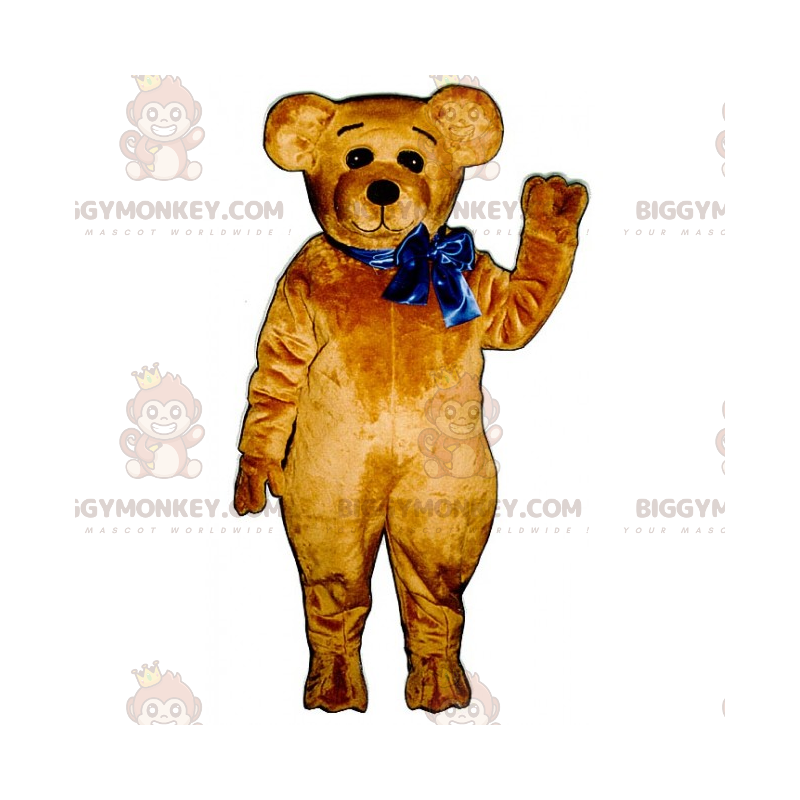 BIGGYMONKEY™ Costume da mascotte orso con fiocco blu -