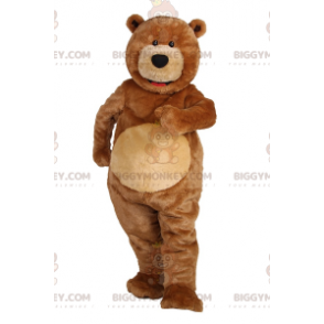 Traje de mascote de urso BIGGYMONKEY™ com pequenos olhos roxos