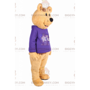 Disfraz de mascota Bear BIGGYMONKEY™ con suéter morado -
