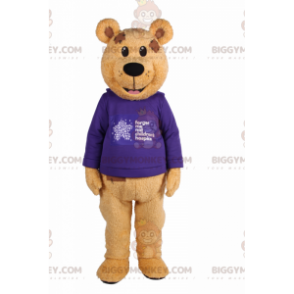 Costume da mascotte Bear BIGGYMONKEY™ con maglione viola -