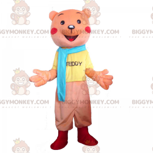 BIGGYMONKEY™ Pink Cub Mascot Costume with Full Outfit and Blue