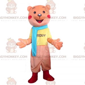 BIGGYMONKEY™ Pink Cub-maskotkostume med fuldt outfit og blåt