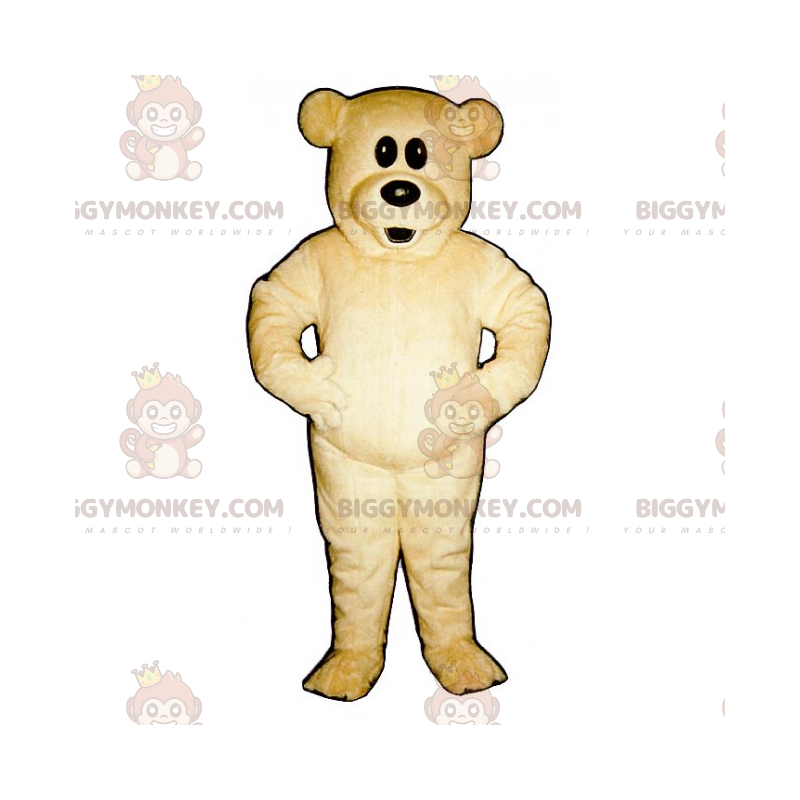 BIGGYMONKEY™ Big Eyes Beige Bear Bear Mascot-kostuum -