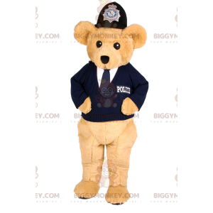 BIGGYMONKEY™ maskottiasu beige Cub poliisiasussa -