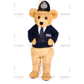 BIGGYMONKEY™ Mascot Costume Beige Cub In Policeman Outfit -