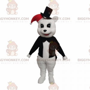 BIGGYMONKEY™ Costume da mascotte orso bianco orso in abito di