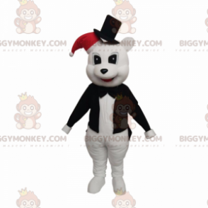 BIGGYMONKEY™ White Bear Bear Maskottchen-Kostüm im Galakleid