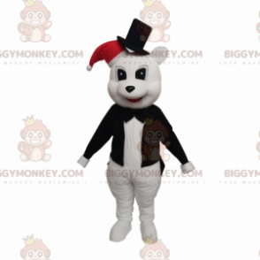 Costume de mascotte BIGGYMONKEY™ d'ourson blanc en tenue de