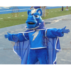 Blue Horse BIGGYMONKEY™ Mascot Costume Dressed With Cape -